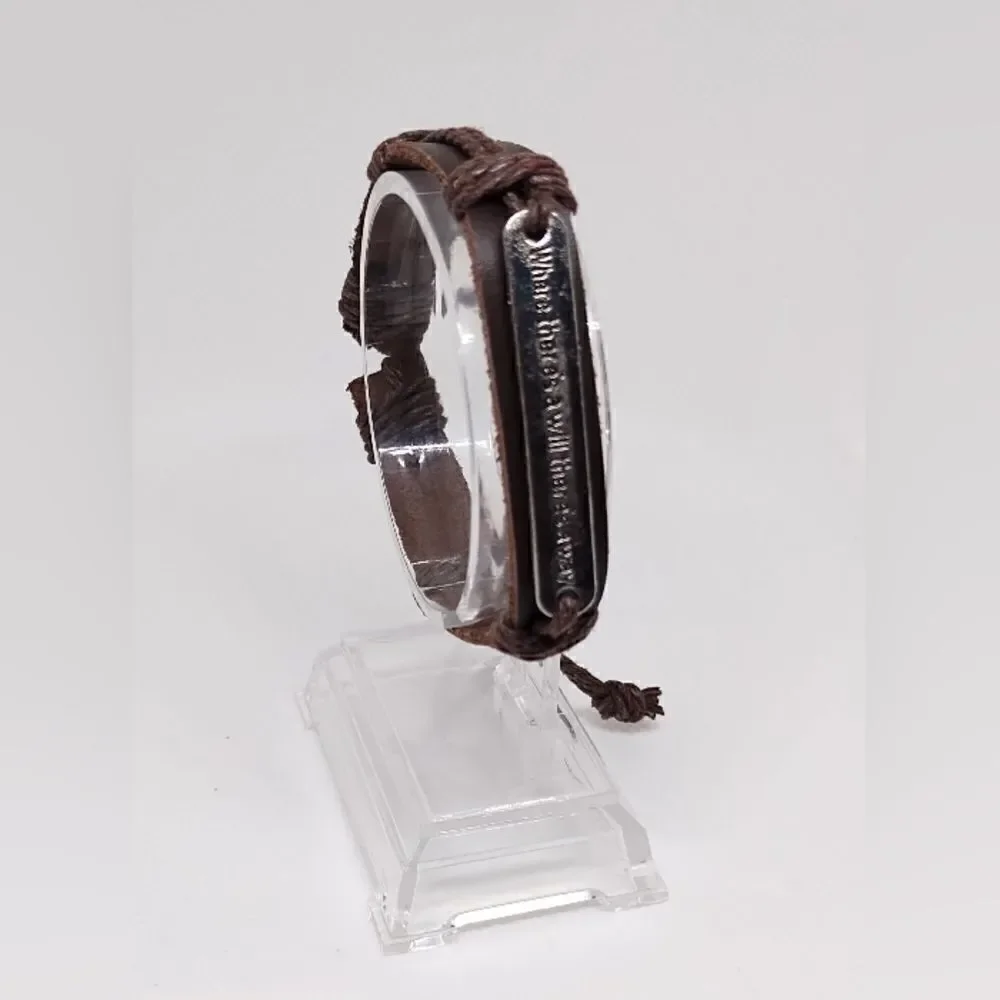 Men's bracelet leather where there's a will there's‎ a way new e15